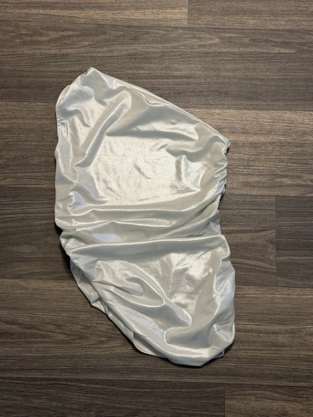 Divided Silver Shimmer Satin Top